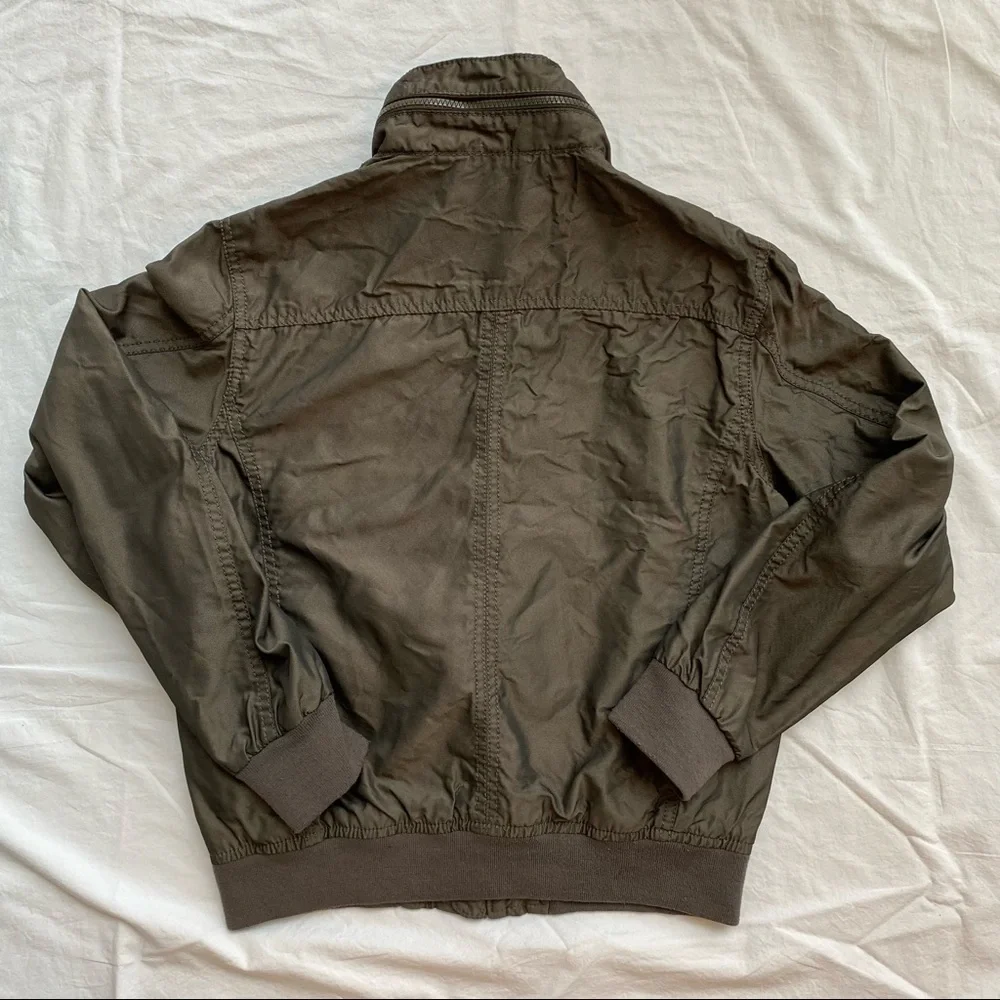 Zara Men Olive Wind Bomber Jacket Size S - Picture 4 of 6